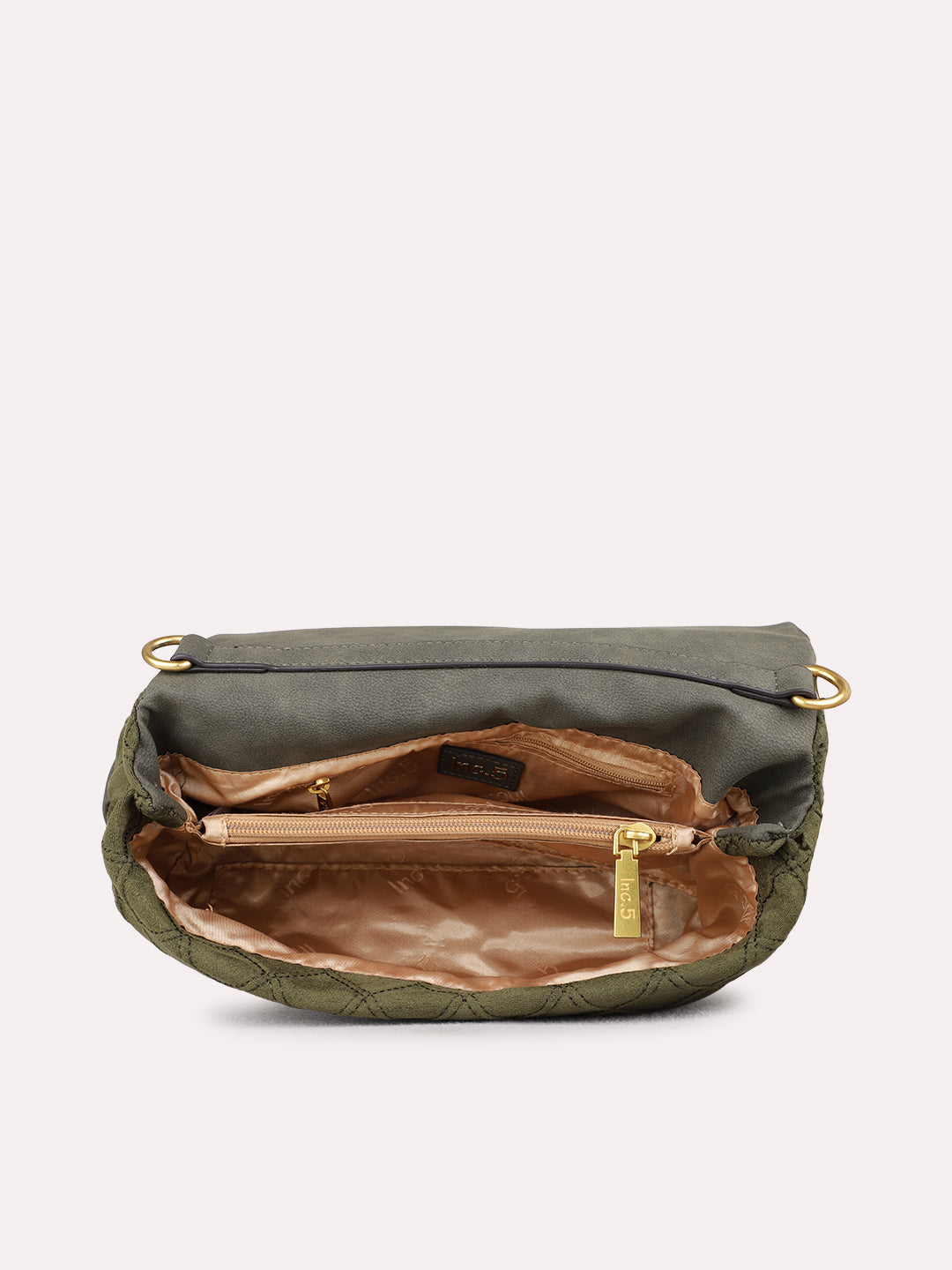 Womens Green Shoulder Bag With Magnet Button Lock For Party