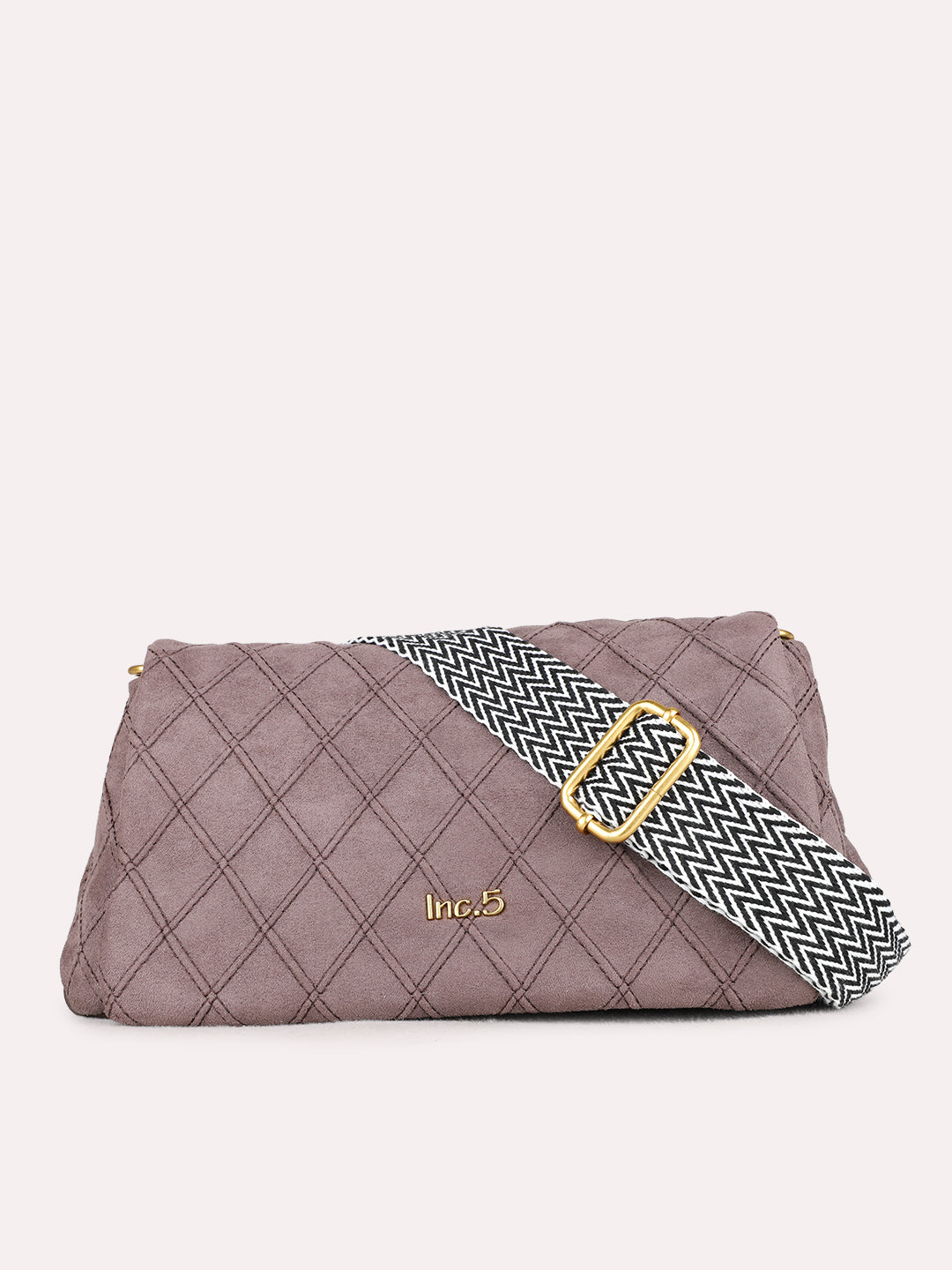 Womens Taupe Shoulder Bag With Magnet Button Lock For Party