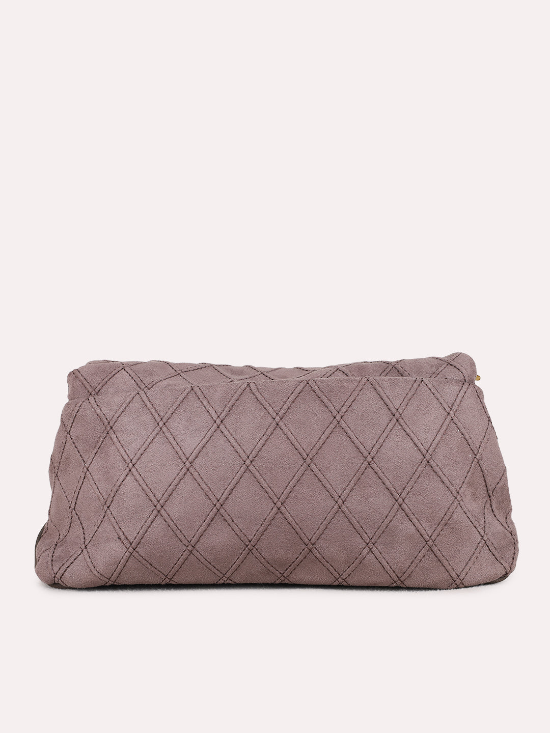 Womens Taupe Shoulder Bag With Magnet Button Lock For Party