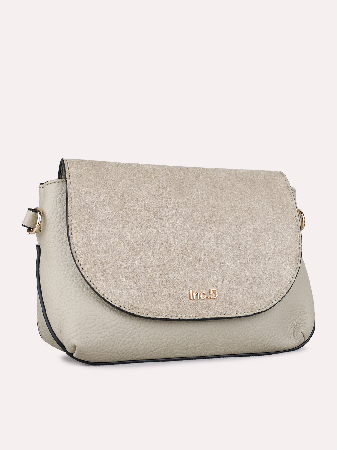 Womens Beige Sling Bag With Magnet Button Lock For Casual