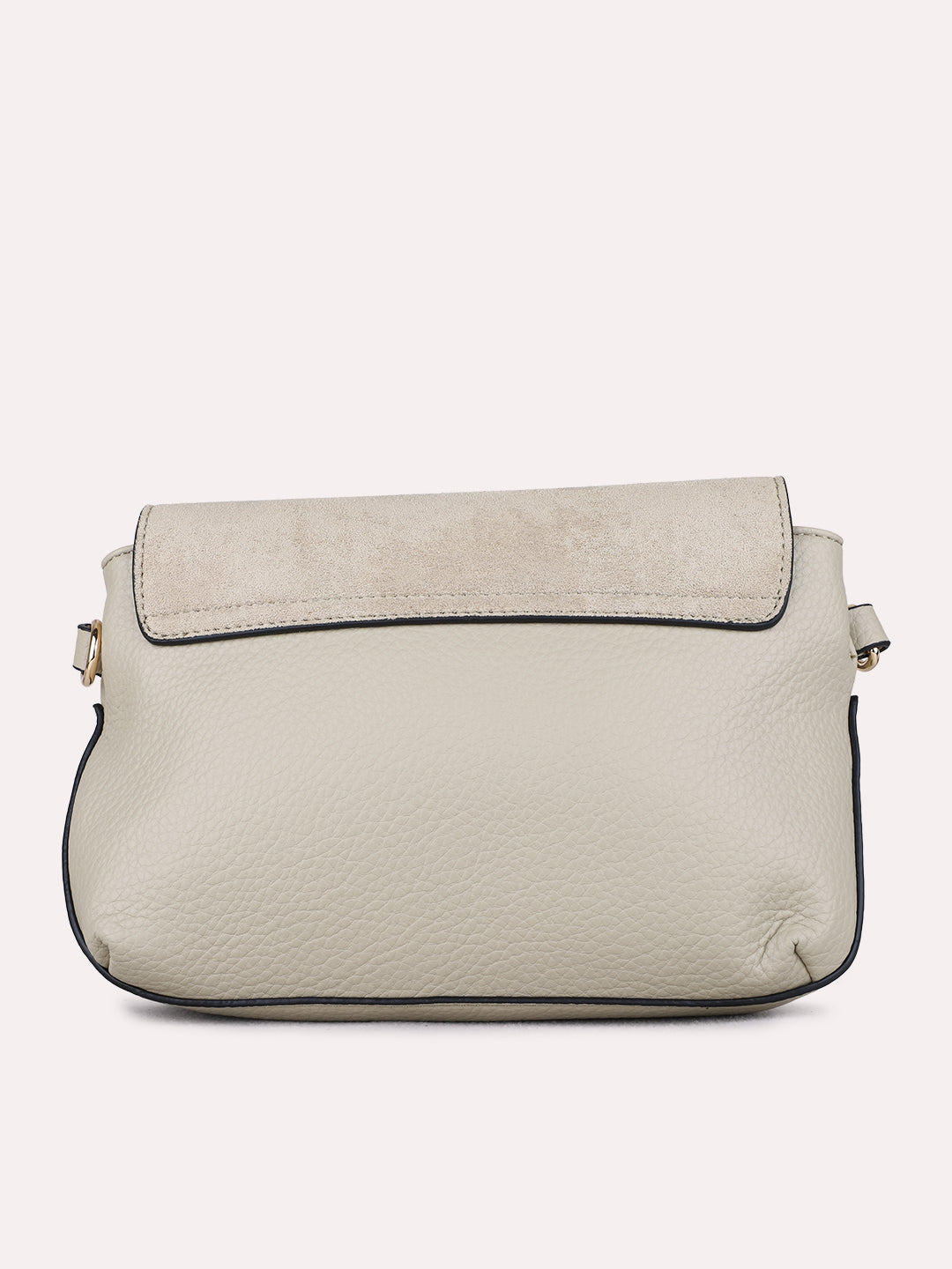 Womens Beige Sling Bag With Magnet Button Lock For Casual