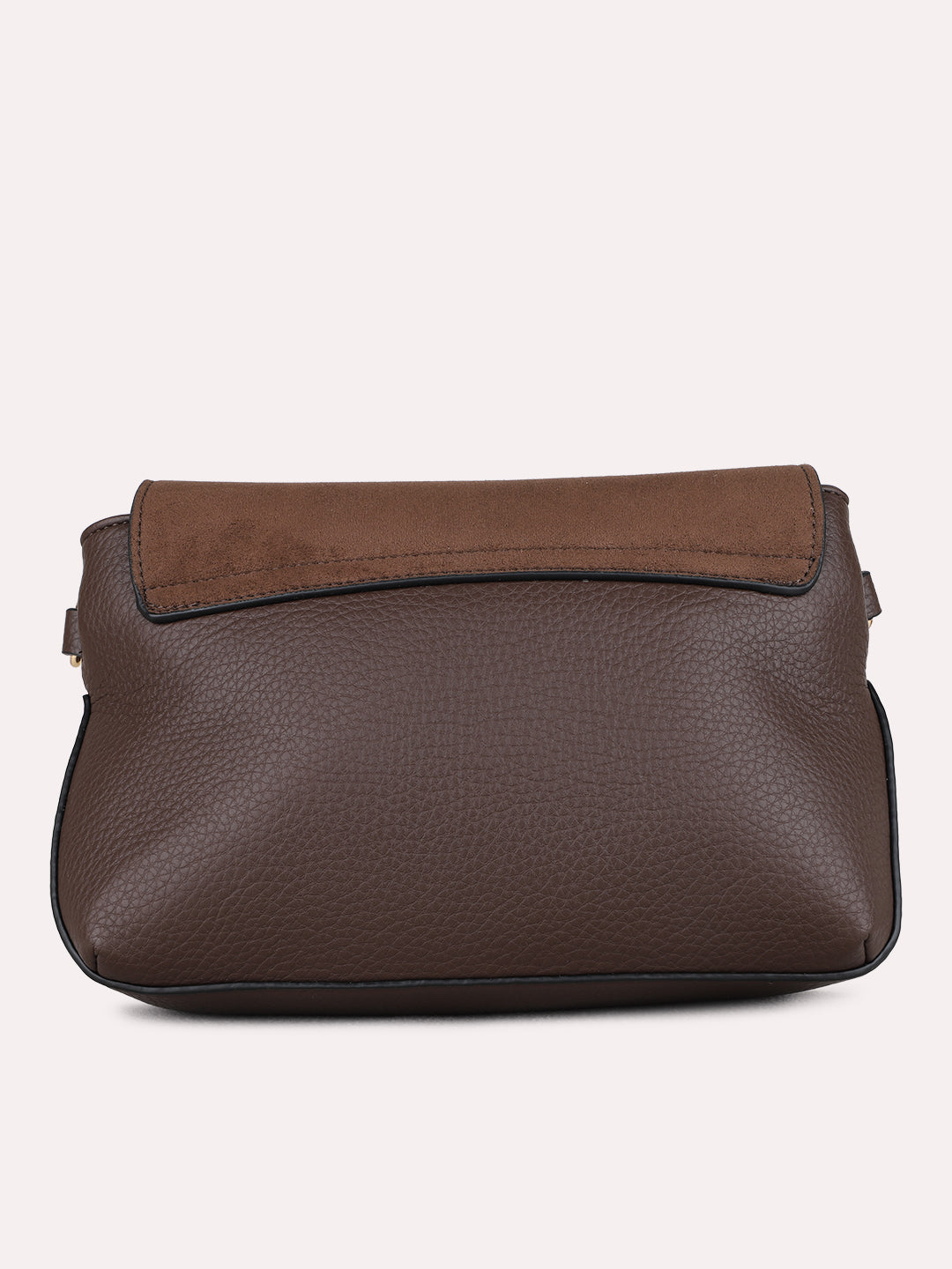 Womens Brown Sling Bag With Magnet Button Lock For Casual