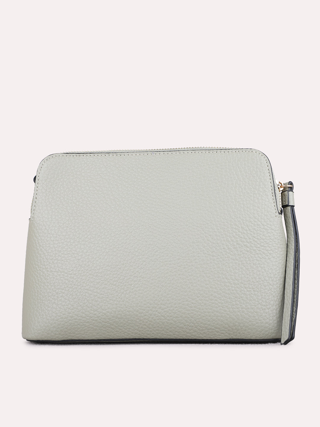 Womens Grey Sling Bag With Zip Lock For Casual