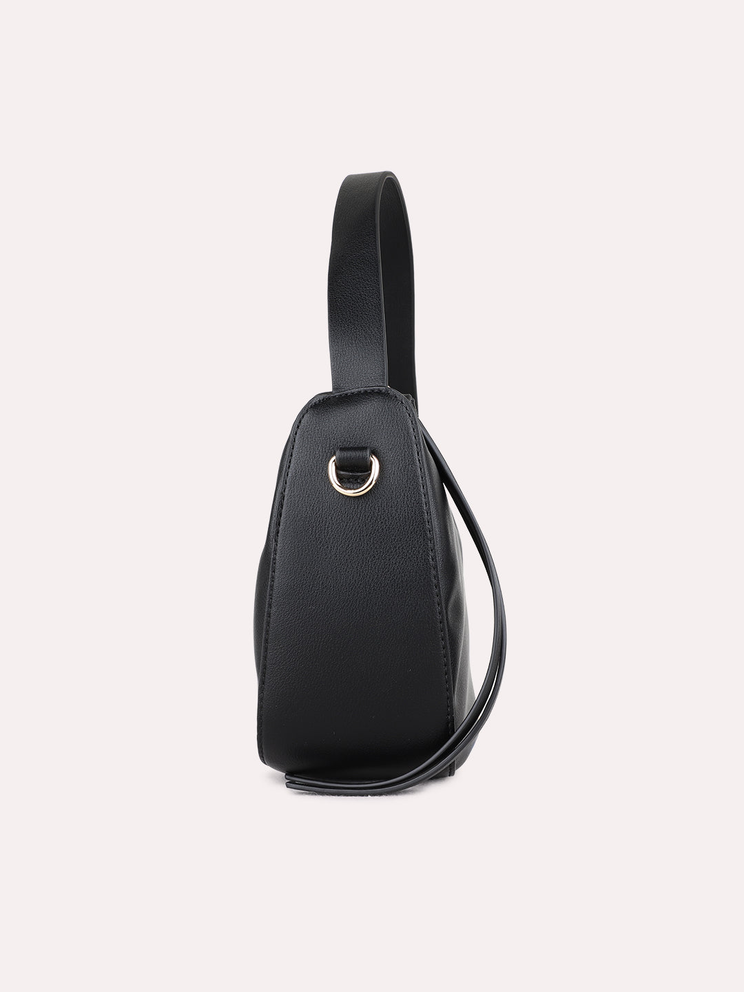 Womens Black Shoulder Bag With Zip Lock For Party Use