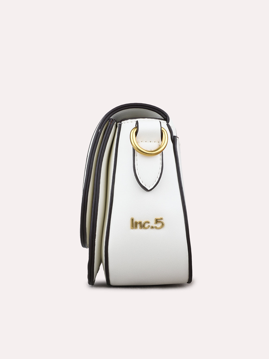 Womens White Sling Bag With Magnet Button Lock For Party
