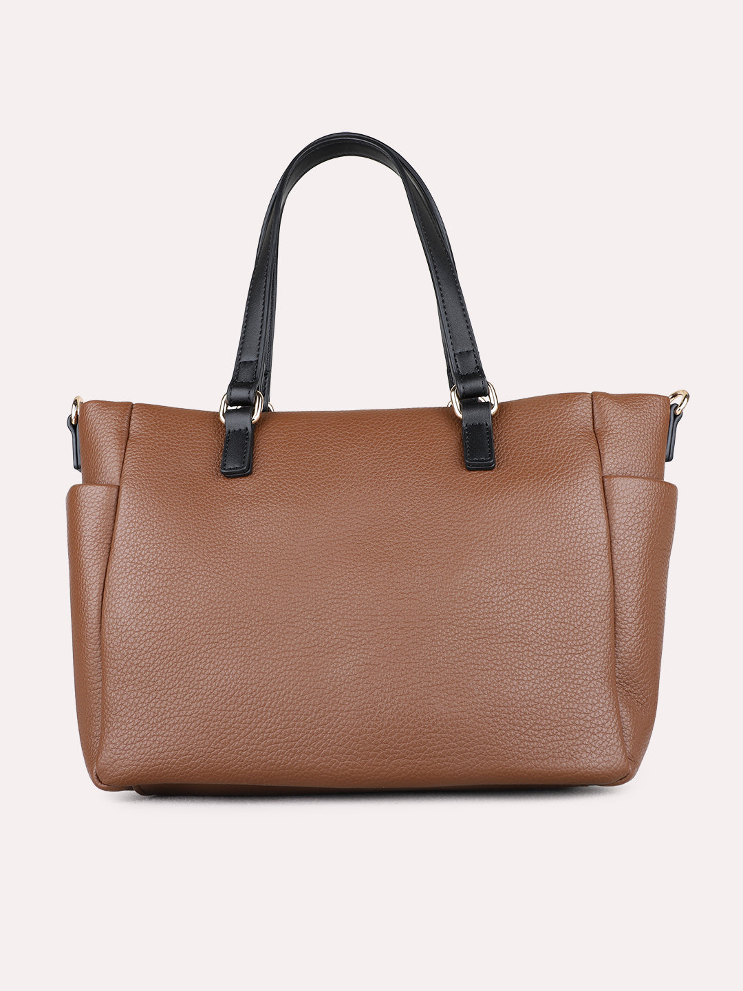 Womens Brown Handbag With Zip Lock For Casual