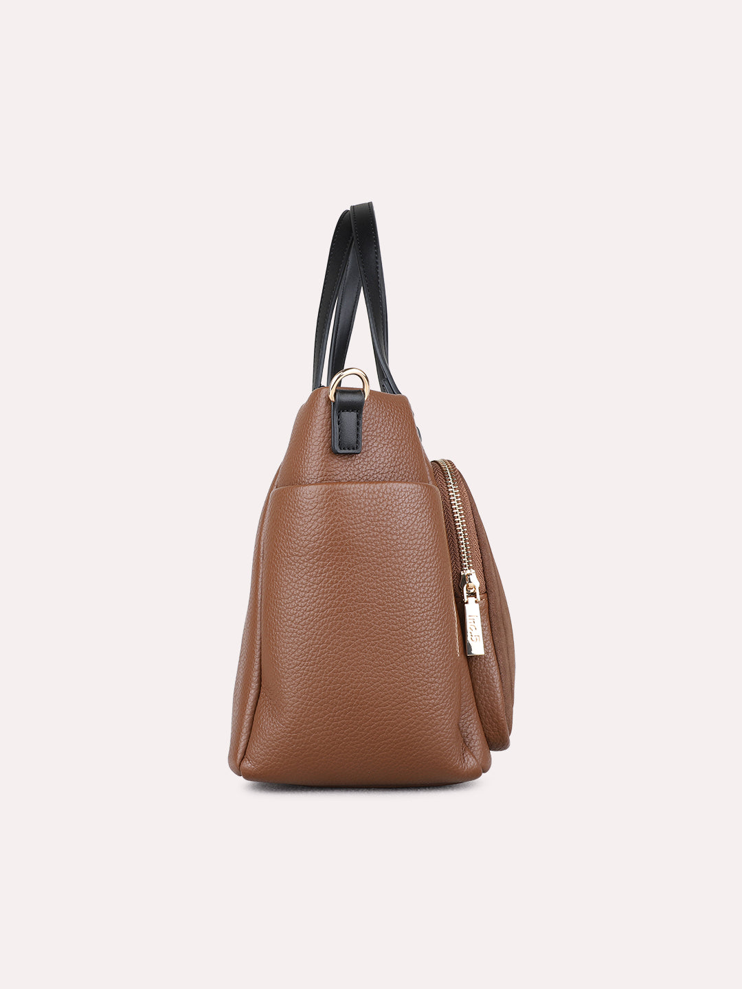 Womens Brown Handbag With Zip Lock For Casual