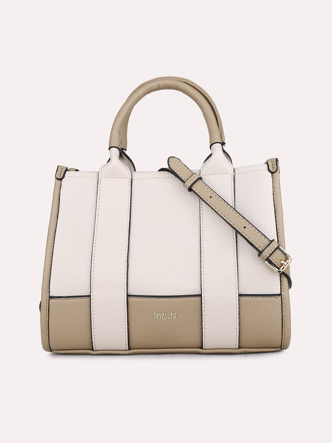 Womens Taupe Casual Handbag With Zip Lock