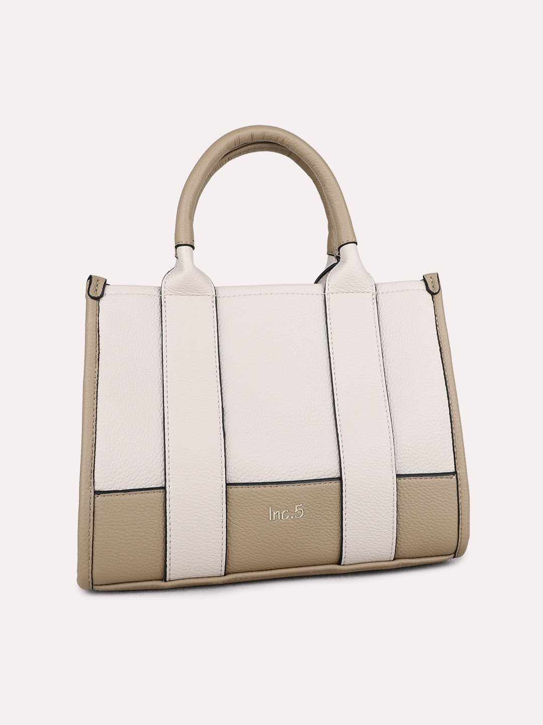 Womens Taupe Casual Handbag With Zip Lock