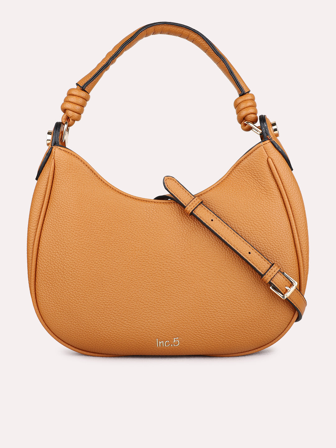 Womens Brown Casual Shoulder Bag With Zip Lock