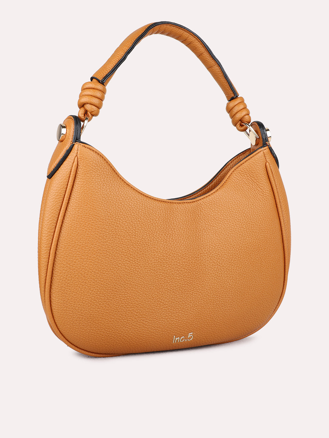 Womens Brown Casual Shoulder Bag With Zip Lock