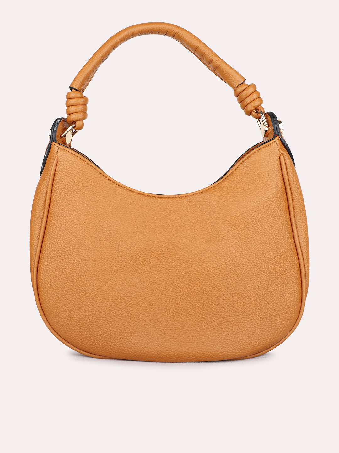 Womens Brown Casual Shoulder Bag With Zip Lock