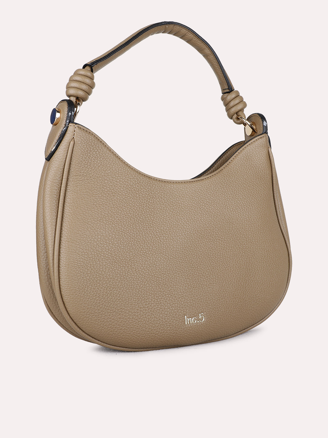 Womens Taupe Casual Shoulder Bag With Zip Lock