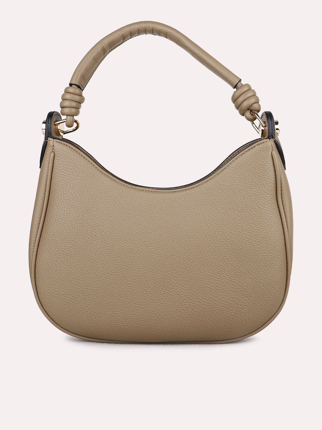 Womens Taupe Casual Shoulder Bag With Zip Lock