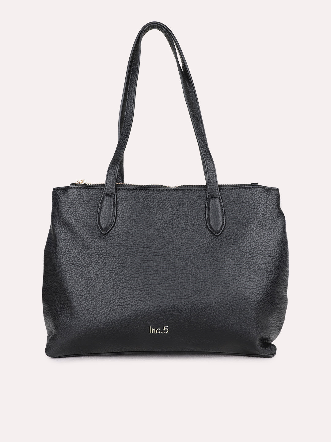 Womens Black Casual Shoulder Bag With Magnet Lock