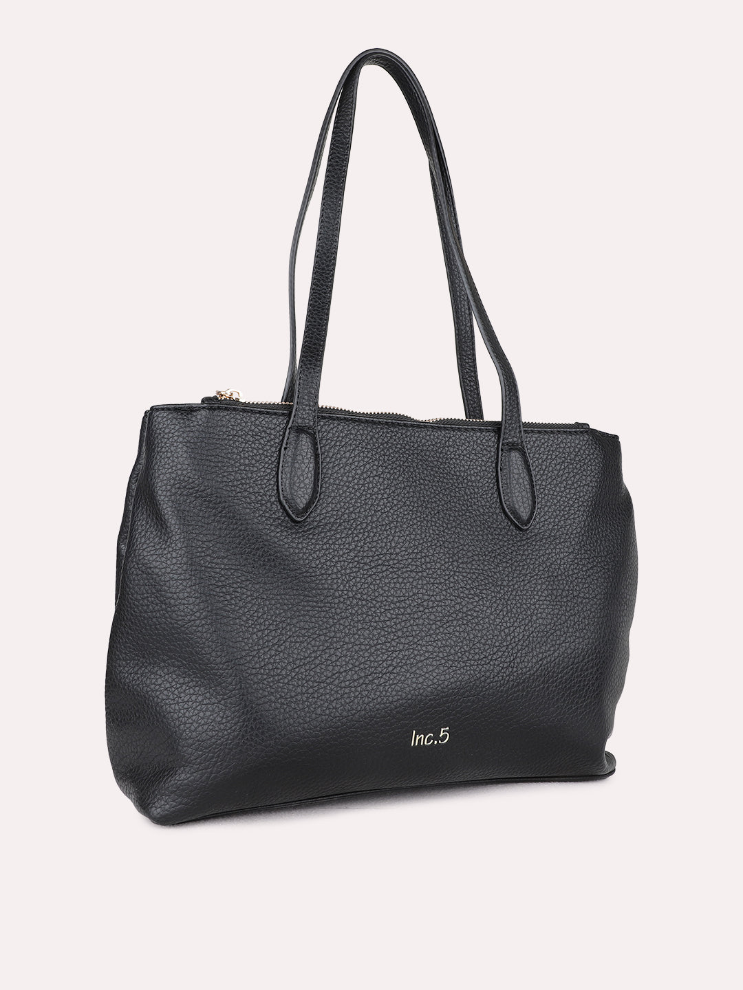 Womens Black Casual Shoulder Bag With Magnet Lock