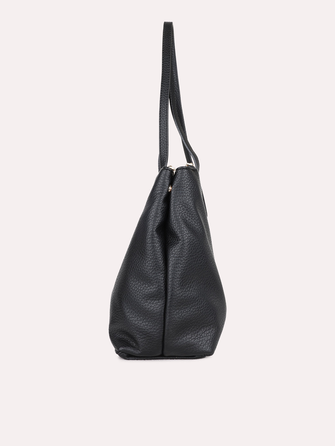 Womens Black Casual Shoulder Bag With Magnet Lock