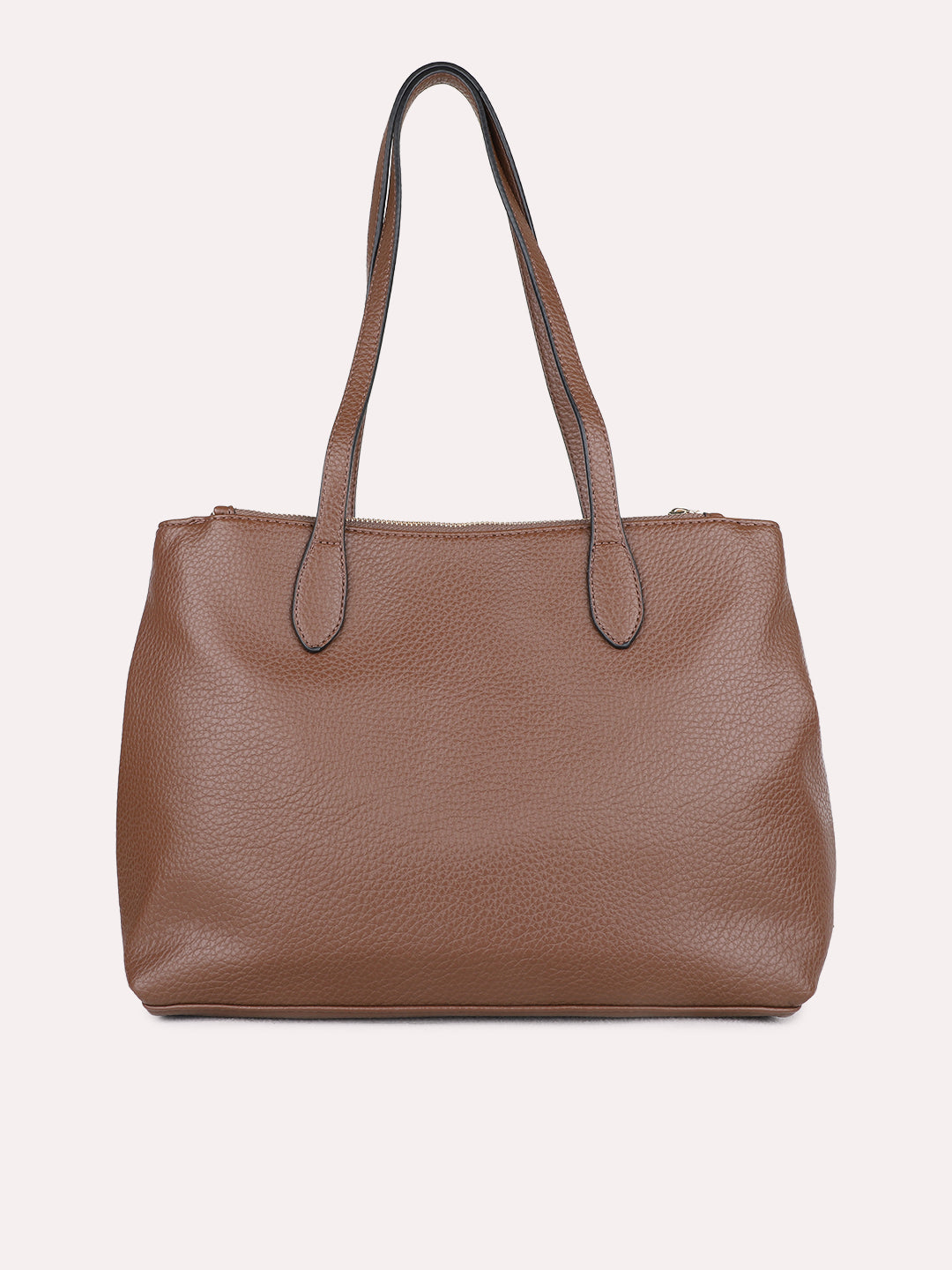 Womens Brown Casual Shoulder Bag With Magnet Lock