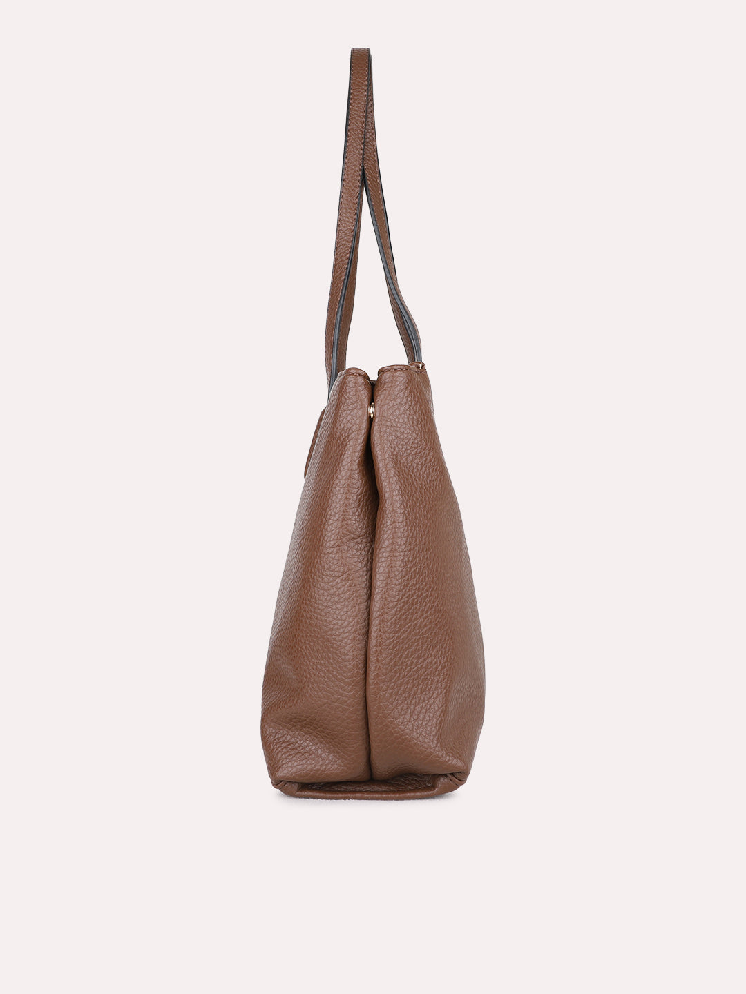 Womens Brown Casual Shoulder Bag With Magnet Lock