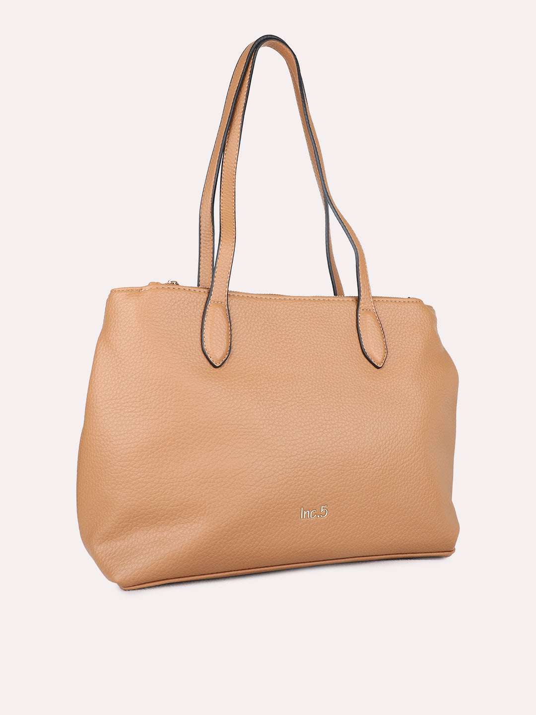 Womens Tan Casual Shoulder Bag With Magnet Lock