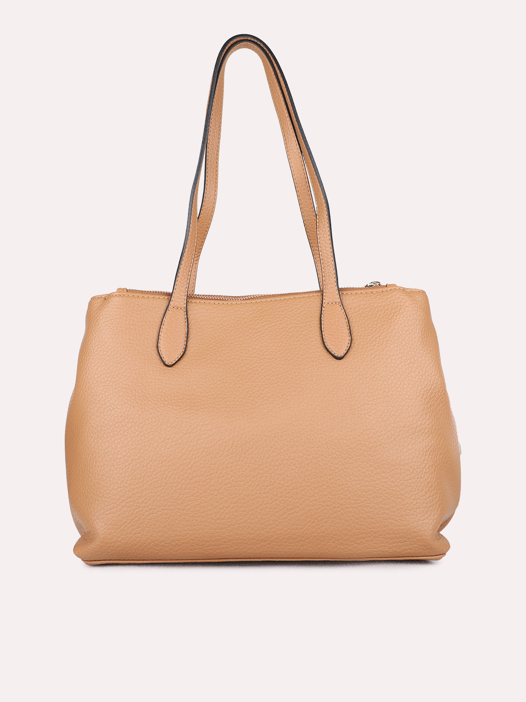 Womens Tan Casual Shoulder Bag With Magnet Lock