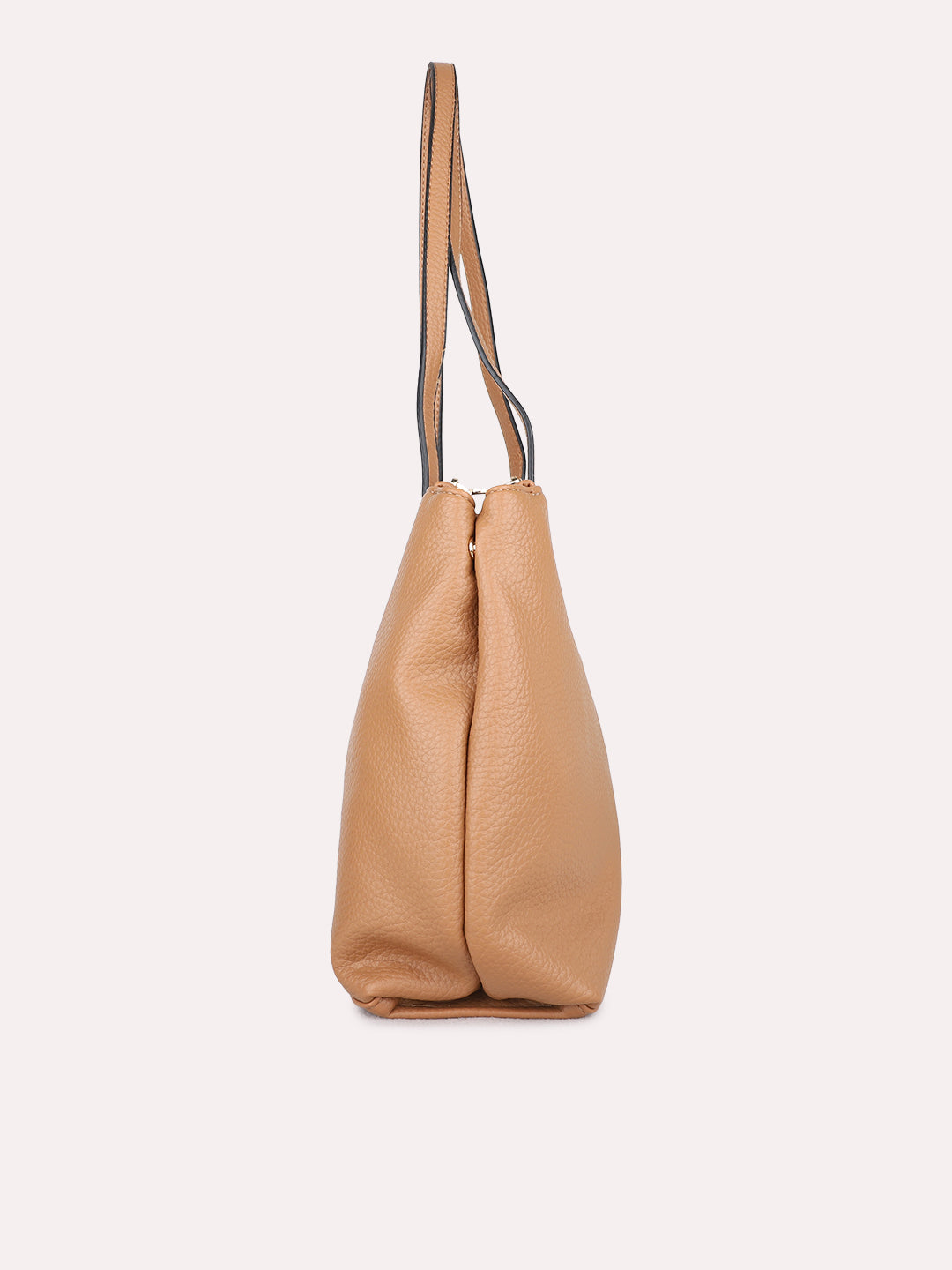 Womens Tan Casual Shoulder Bag With Magnet Lock