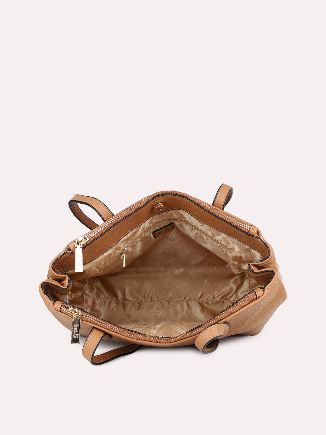 Womens Tan Casual Shoulder Bag With Magnet Lock
