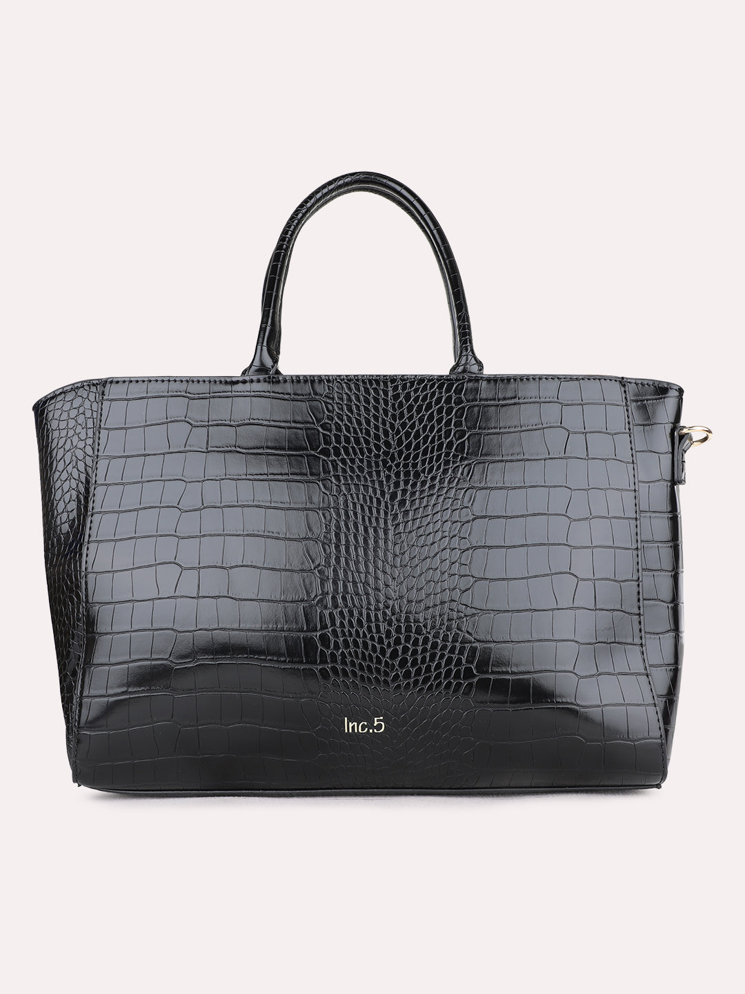 Womens Black Casual Handbag With Zip Lock