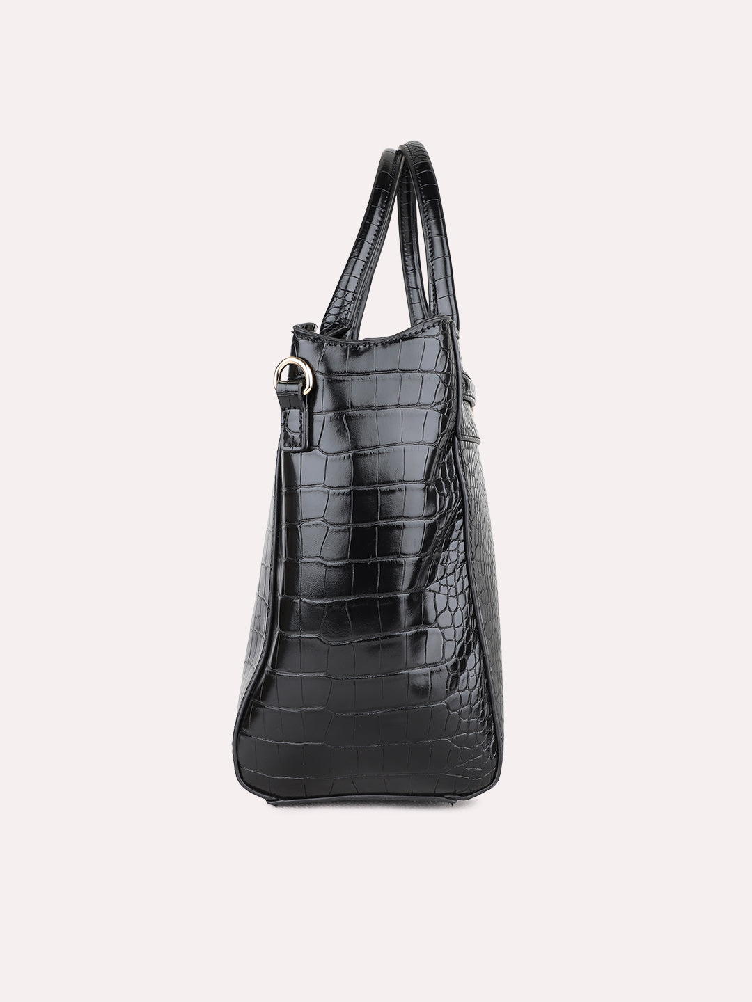 Womens Black Casual Handbag With Zip Lock