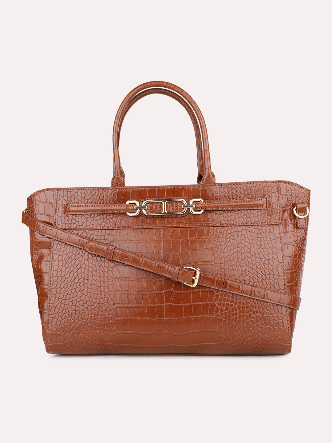 Womens Brown Casual Handbag With Zip Lock