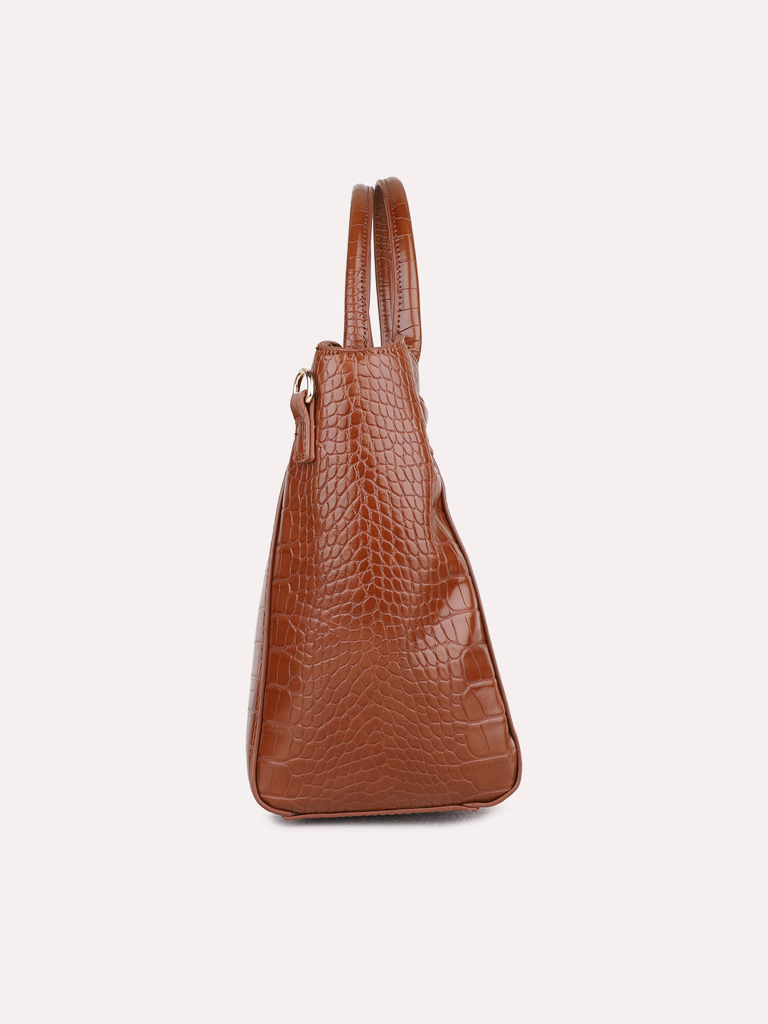 Womens Brown Casual Handbag With Zip Lock