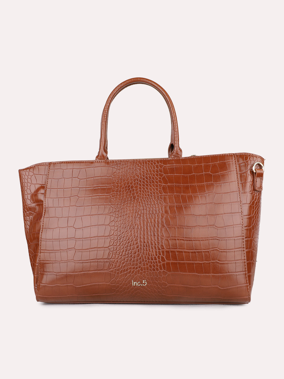 Womens Brown Casual Handbag With Zip Lock
