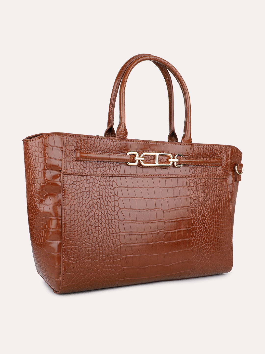 Womens Brown Casual Handbag With Zip Lock