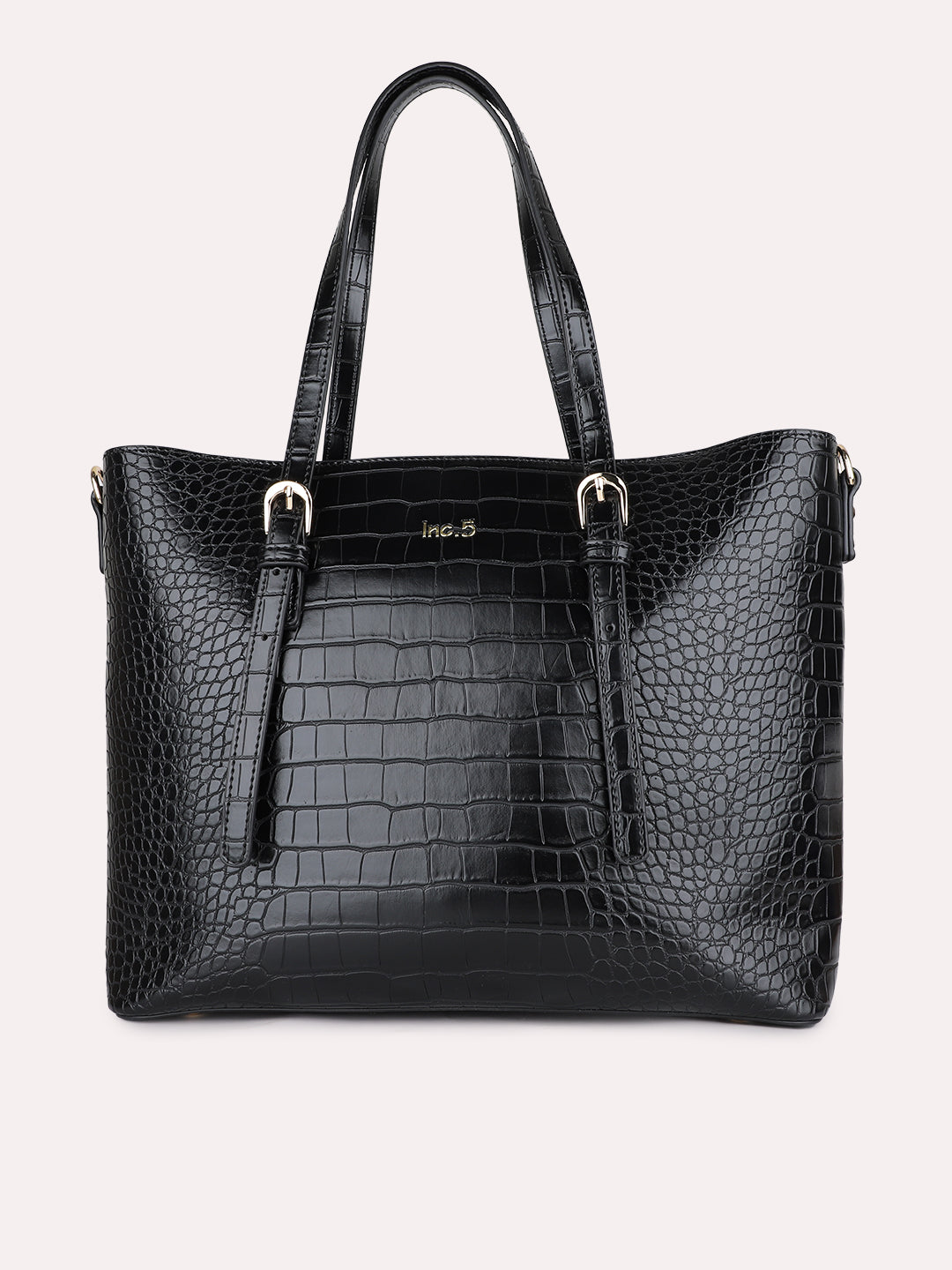 Womens Black Casual Textured Shoulder Bag With Zip Lock