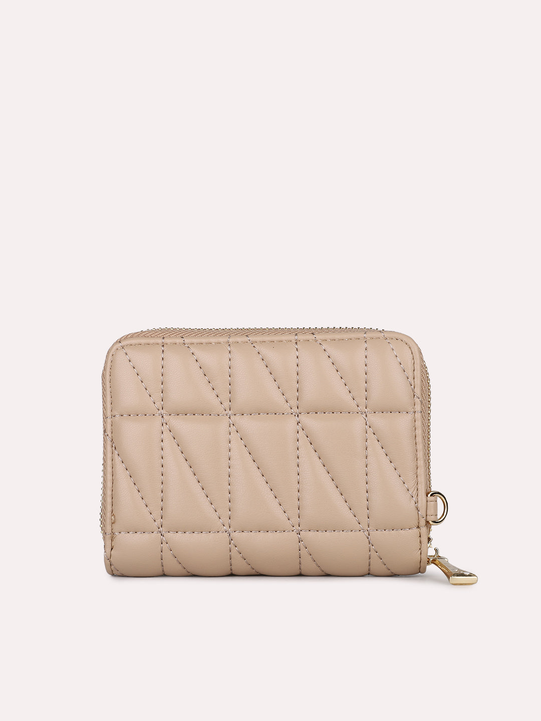 Womens Nude Party Textured Wallet With Zip Lock