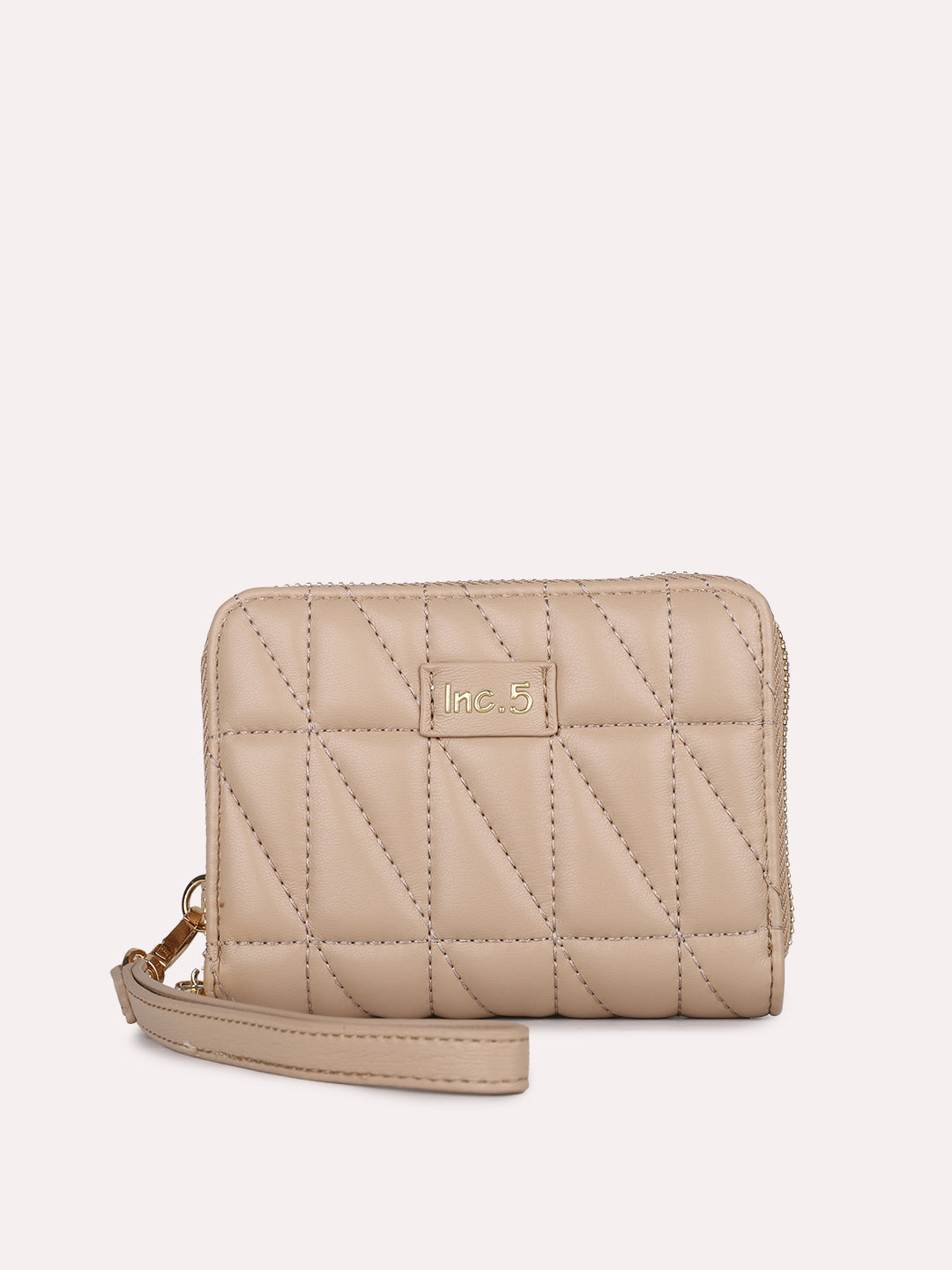 Womens Nude Party Textured Wallet With Zip Lock