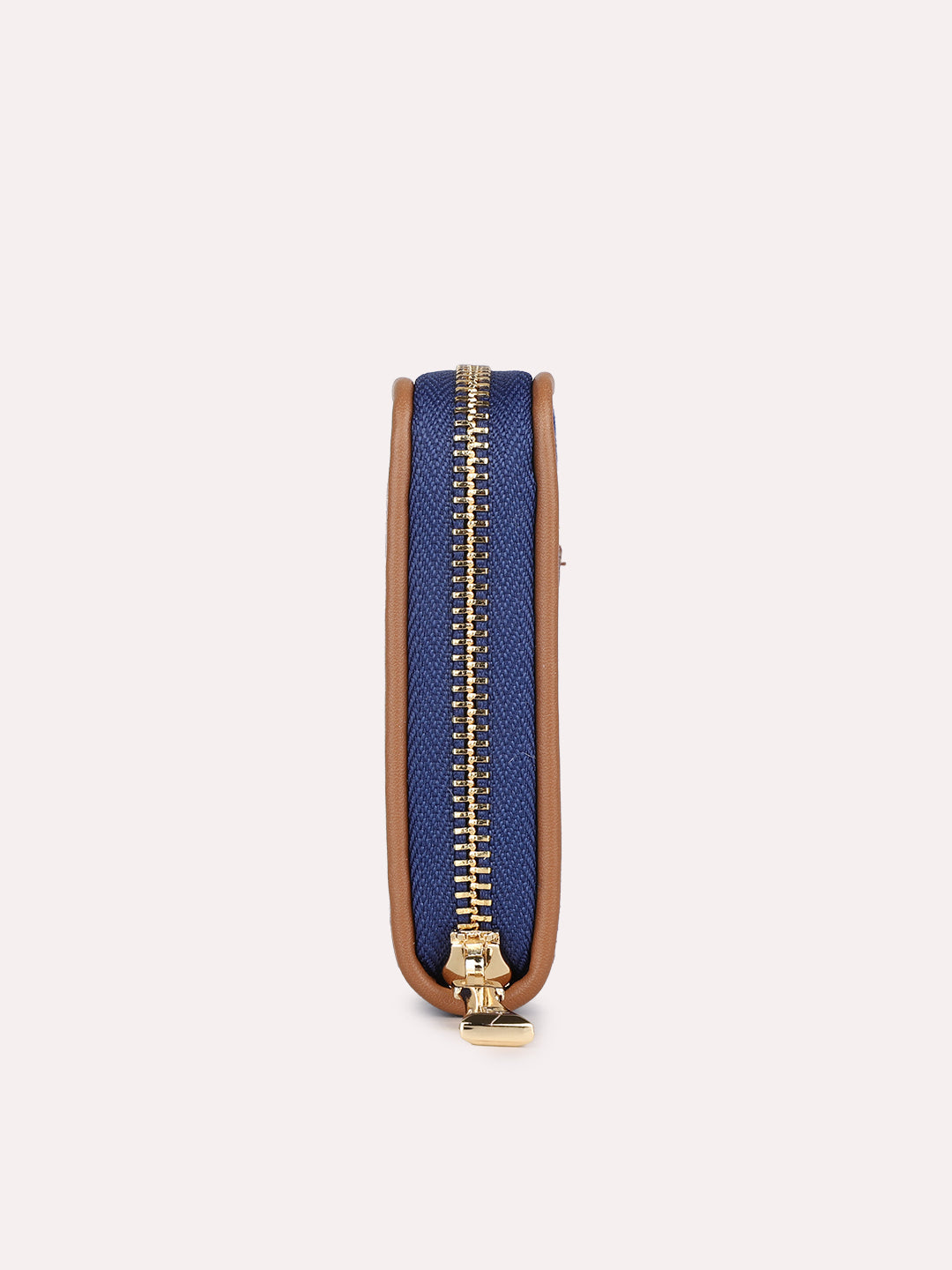 Womens Blue Party Textured Wallet With Zip Lock