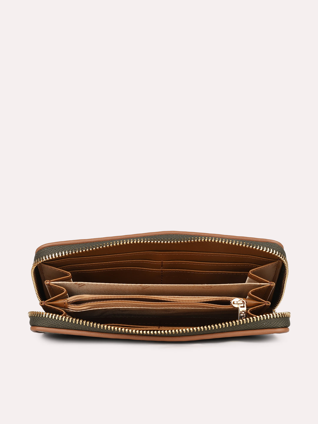 Womens Green Party Textured Wallet With Zip Lock