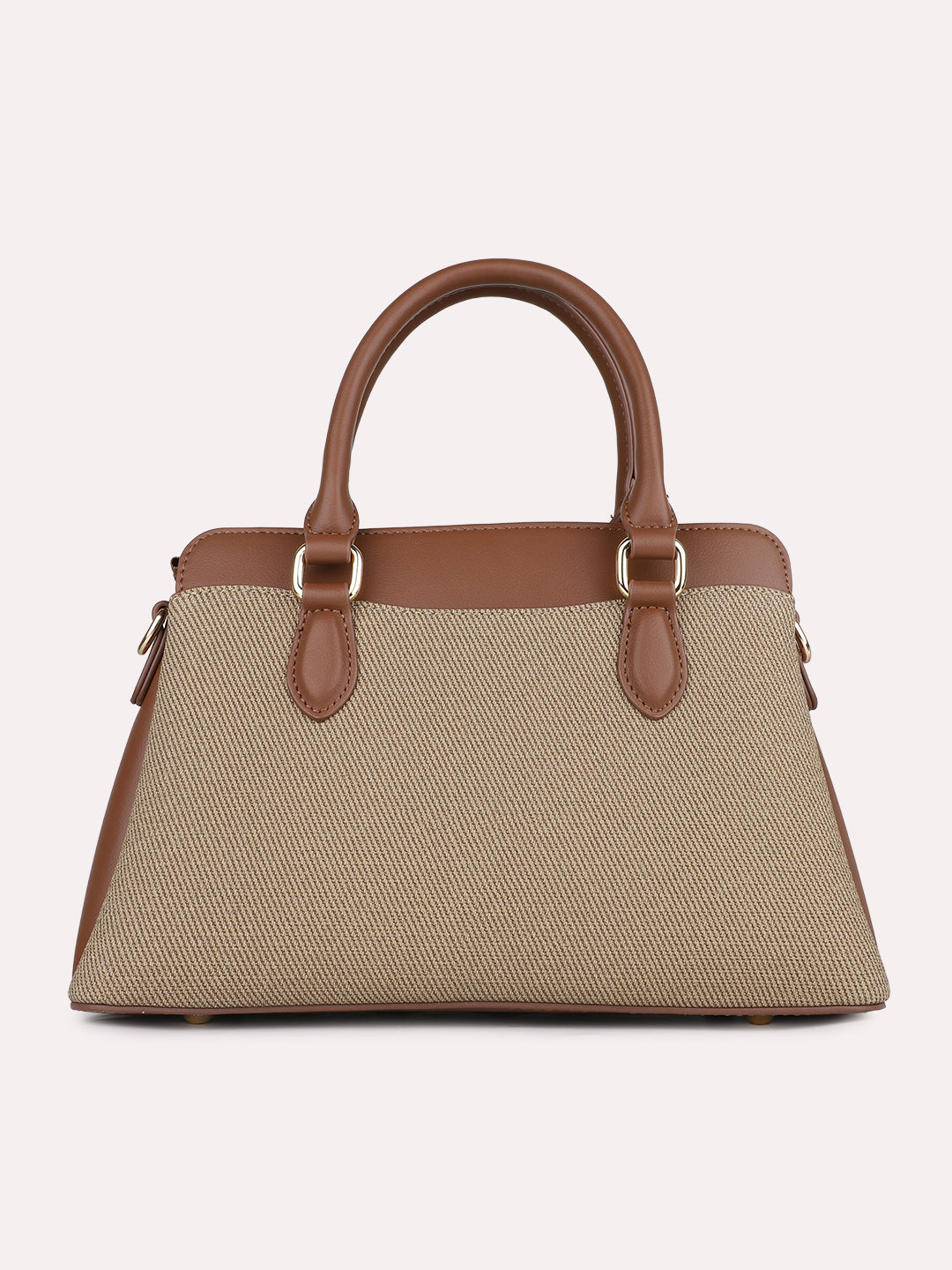 Womens Khaki Casual Textured Handbag With Zip Lock