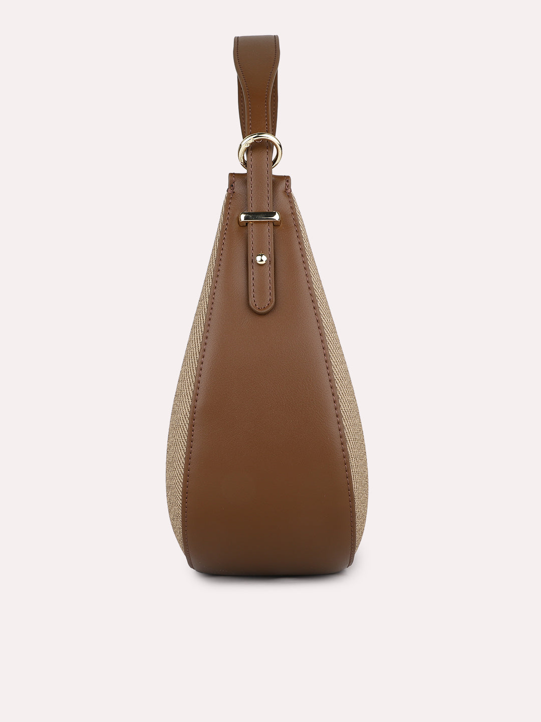 Womens Brown Party Textured Shoulder Bag With Zipper Lock