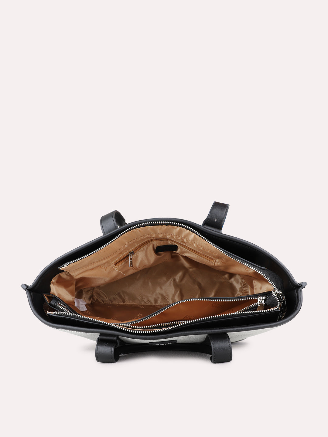 Womens Black Shoulder Bag Zip Lock For Casual Use