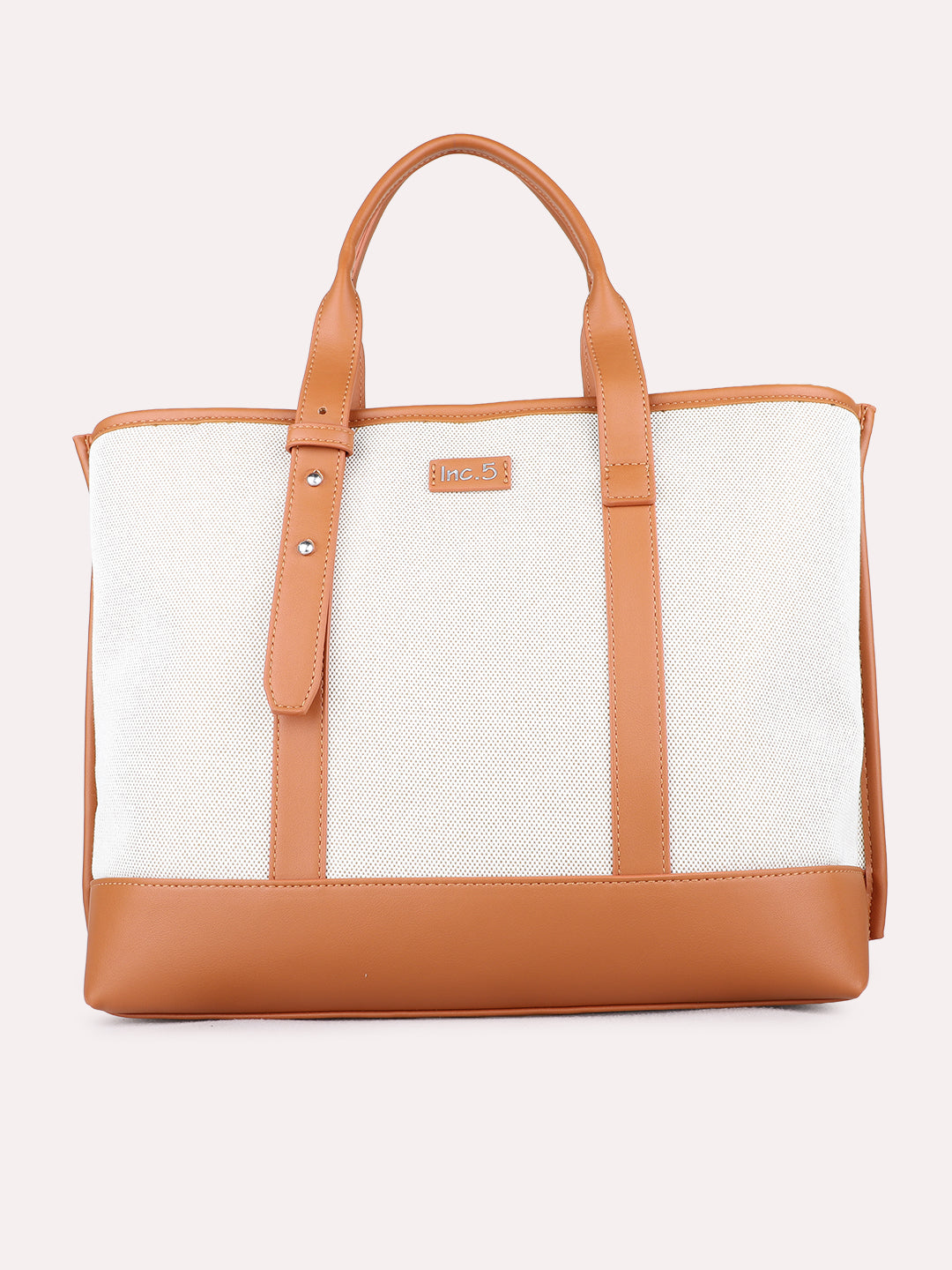 Womens Tan Shoulder Bag With Zip Lock For Casual Use