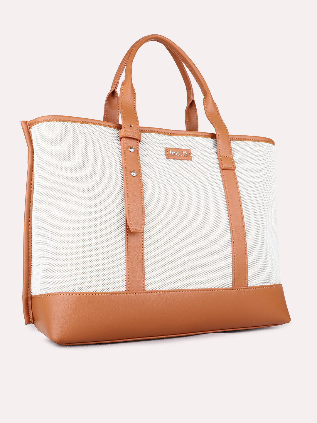 Womens Tan Shoulder Bag With Zip Lock For Casual Use