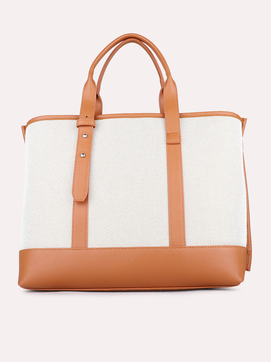 Womens Tan Shoulder Bag With Zip Lock For Casual Use