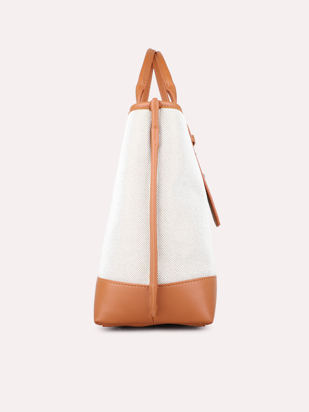 Womens Tan Shoulder Bag With Zip Lock For Casual Use