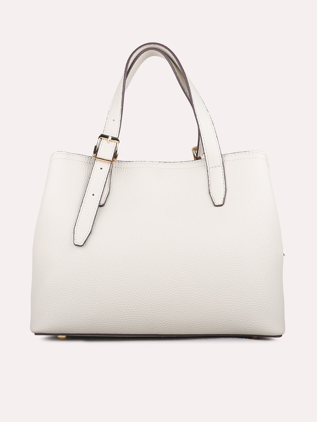 Womens Off White Shoulder Bag With Zipper Lock For Casual Use