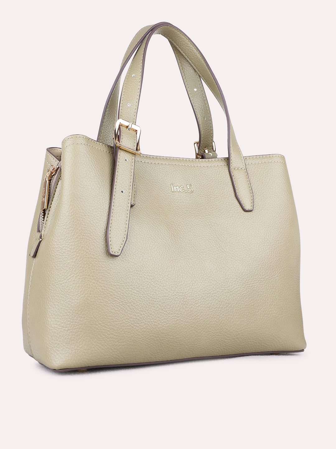 Womens Olive Shoulder Bag With Zipper Lock For Casual Use