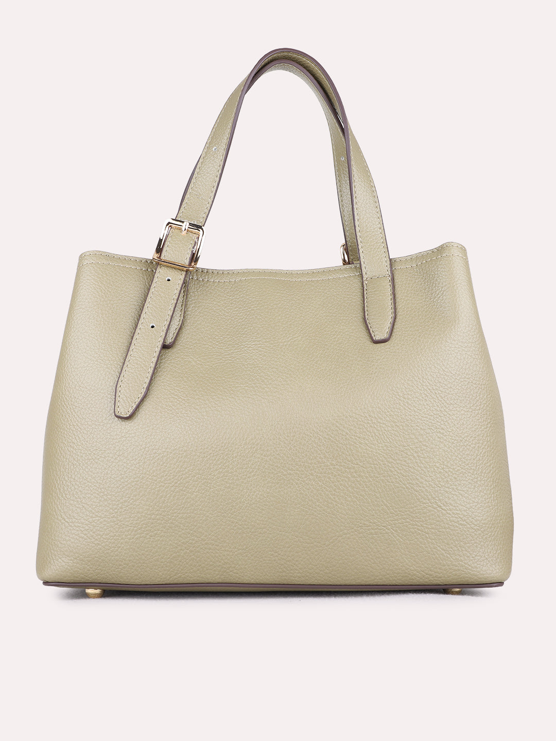 Womens Olive Shoulder Bag With Zipper Lock For Casual Use