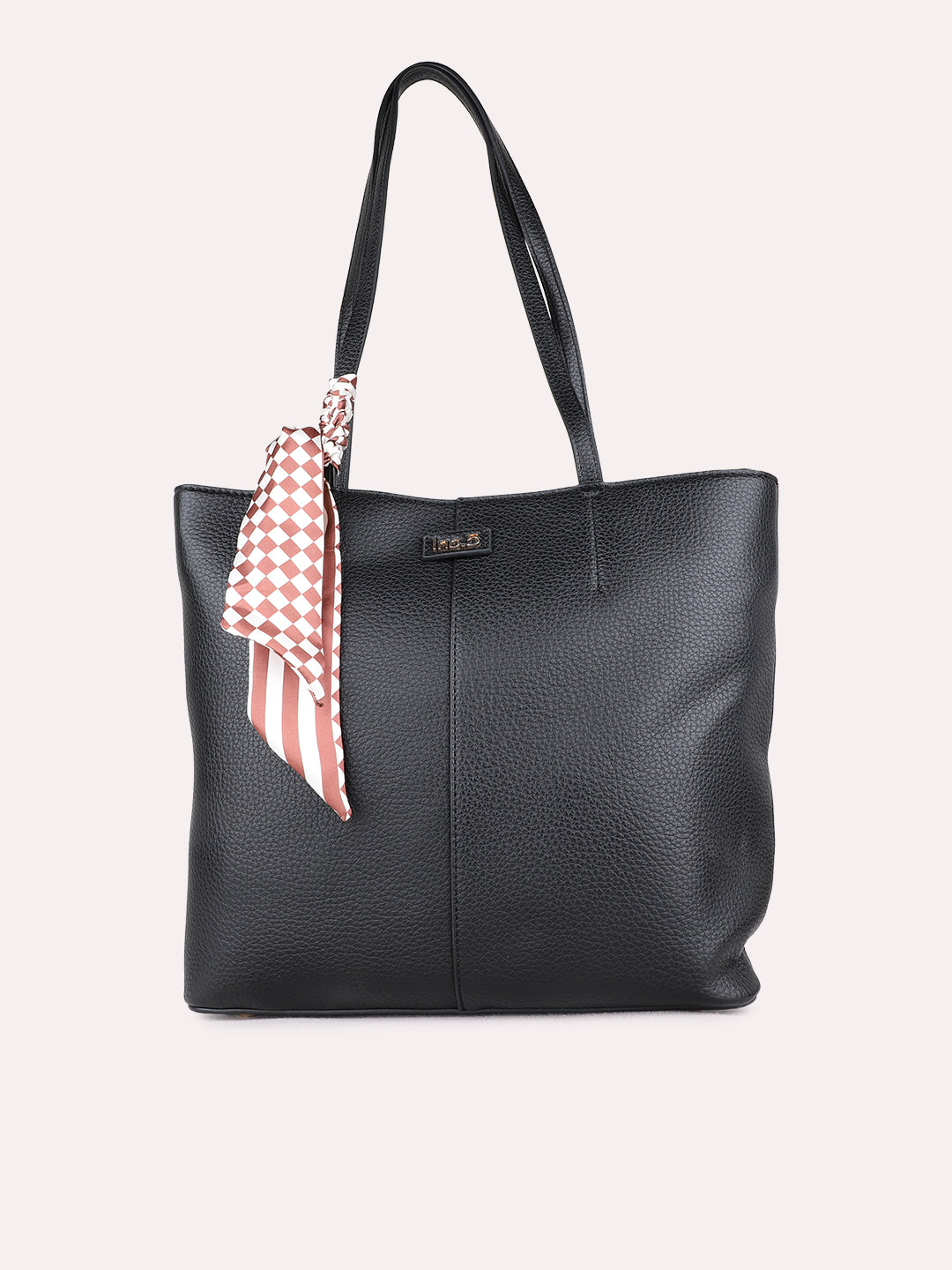 Womens Black Shoulder Bag With Zip Lock For Casual Use