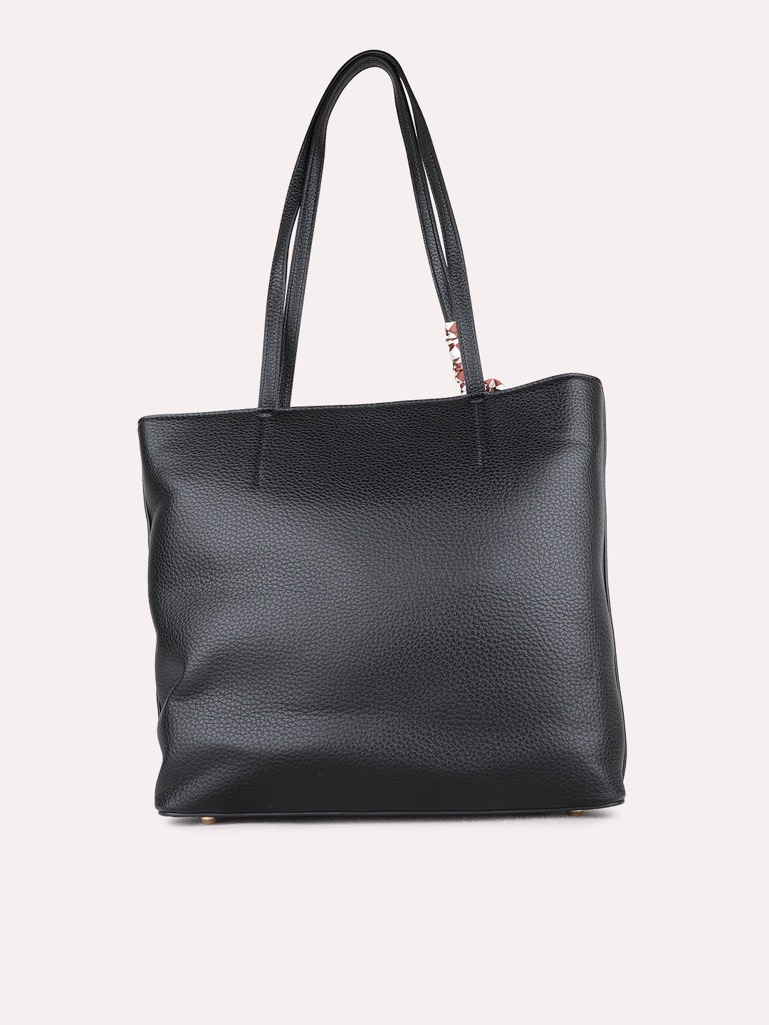 Womens Black Shoulder Bag With Zip Lock For Casual Use